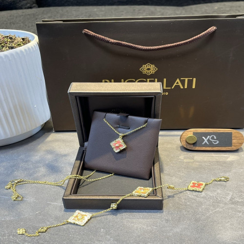부첼라티 플라워 모티프 18K 도금 목걸이 팔찌 세트