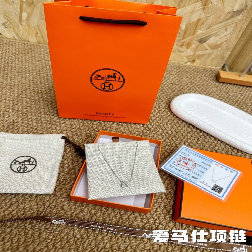 에르메스 925 실버 사이드 로고 체인 목걸이