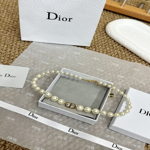 디올 진주 포인트 체인 목걸이