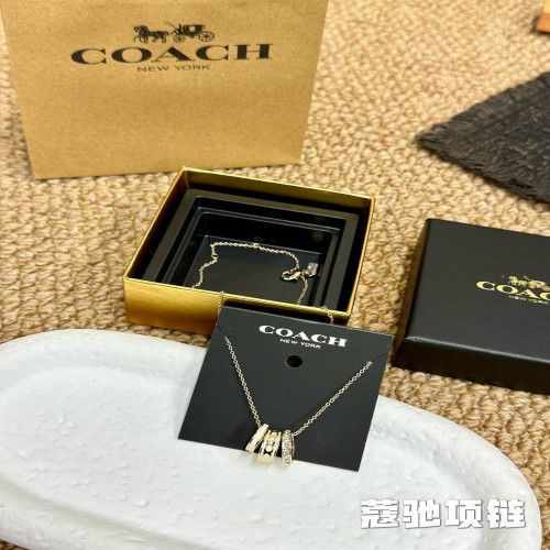코치 로고 펜던트 체인 목걸이