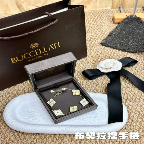 부첼라티 플라워 모티프 18K 도금 체인 팔찌