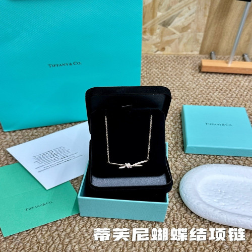 티파니앤코 보우 로즈 플라워 체인 목걸이