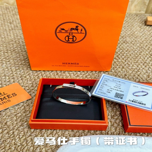 에르메스 에나멜 18K 도금 실버 뱅글 팔찌