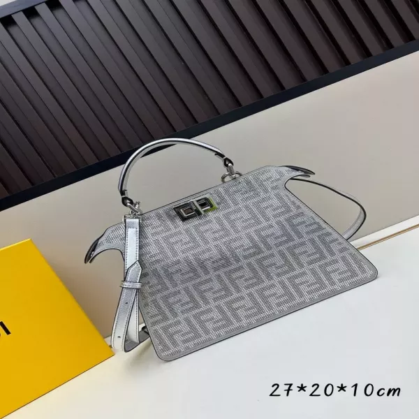 펜디 피카부 아이씨유 더블 FF 풀 스톤 토트백