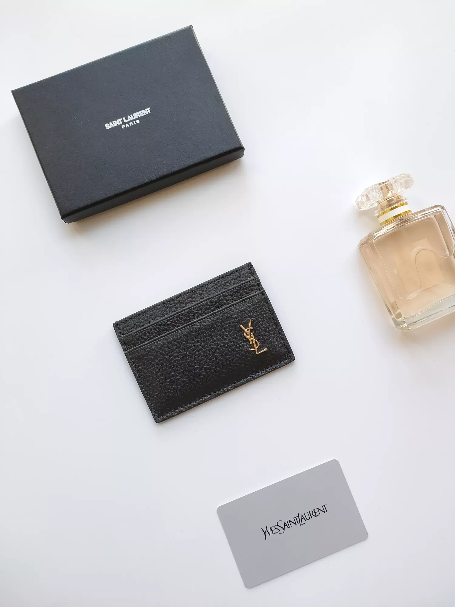 입생로랑 YSL 로고 엠보 스티치 소가죽 카드지갑 상세 이미지 1