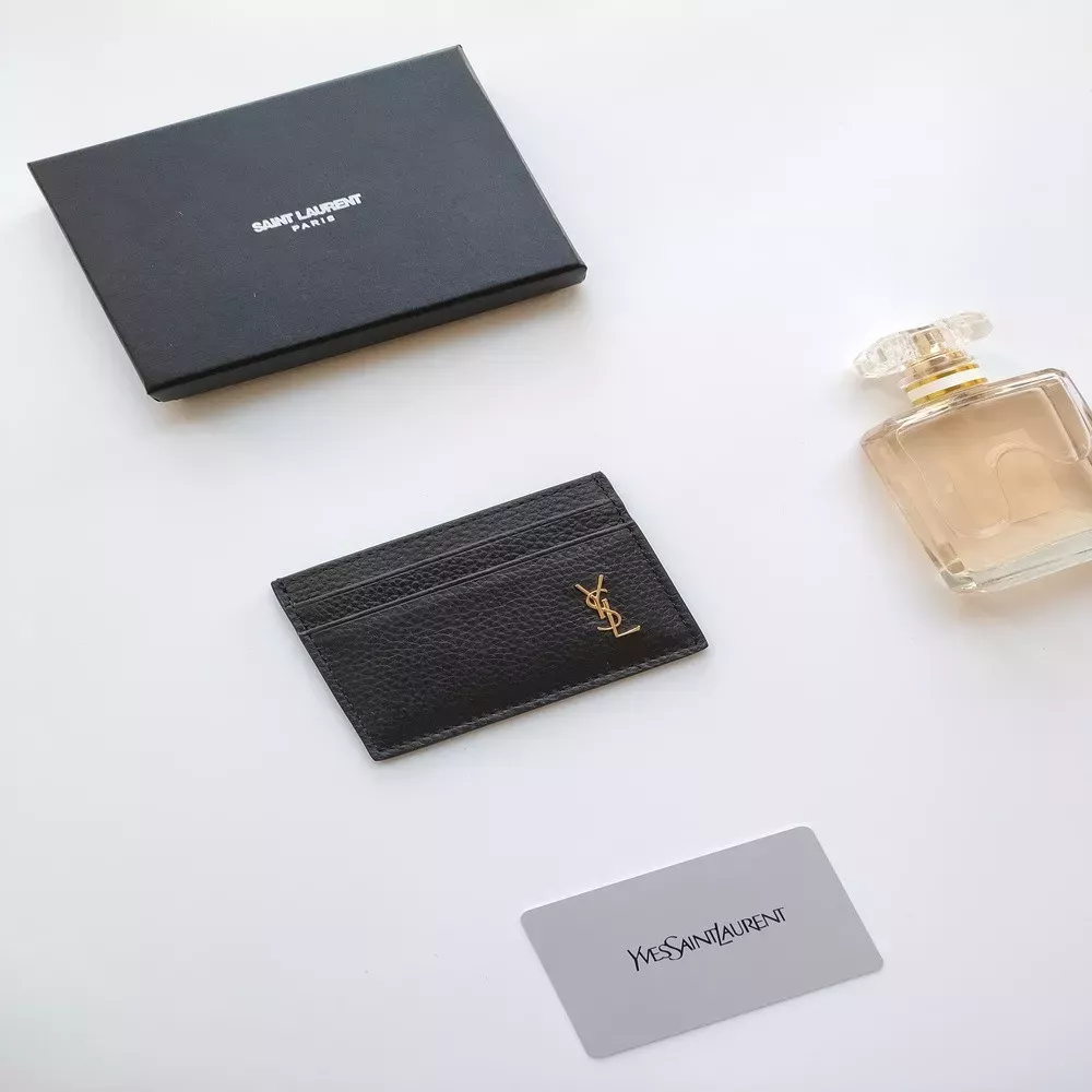 입생로랑 YSL 로고 엠보 스티치 소가죽 카드지갑