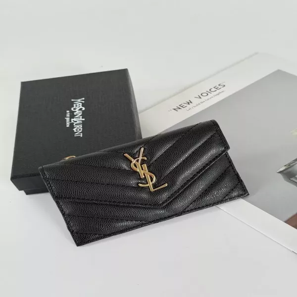 입생로랑 퀼팅 YSL 플랩 지퍼 카드지갑