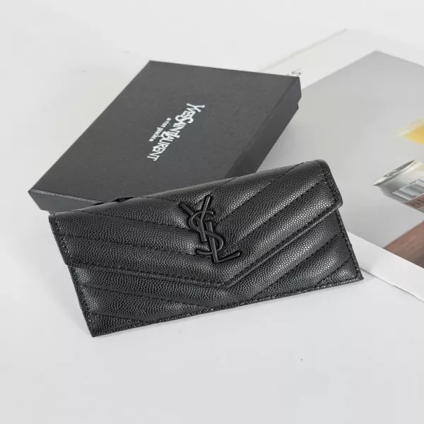 입생로랑 퀼팅 YSL 플랩 지퍼 카드지갑