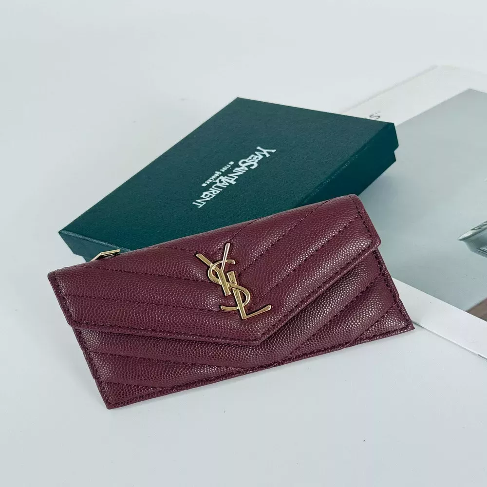 입생로랑 YSL 퀼팅 플랩 지퍼 카드지갑