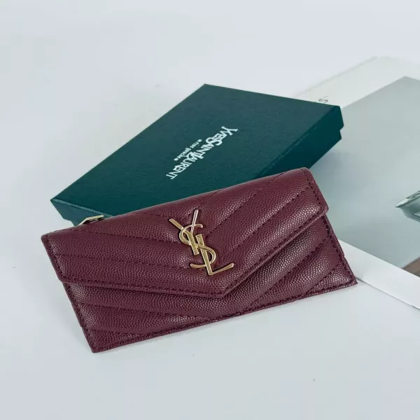 입생로랑 YSL 퀼팅 플랩 지퍼 카드지갑