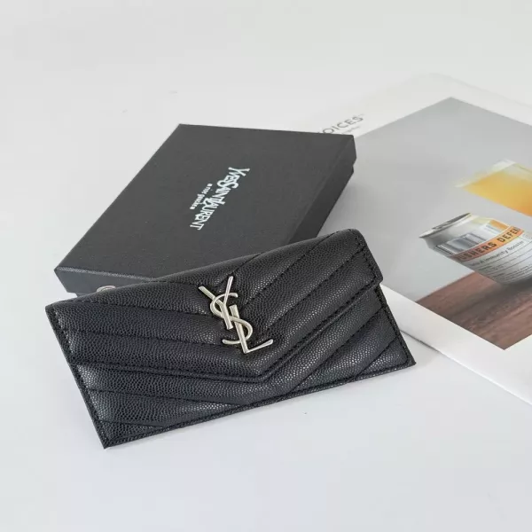 입생로랑 YSL 퀼팅 플랩 지퍼 카드지갑