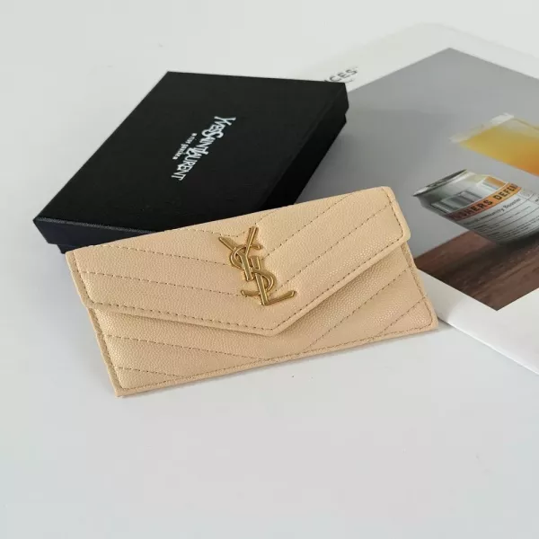 입생로랑 퀼팅 YSL 플랩 지퍼 카드지갑