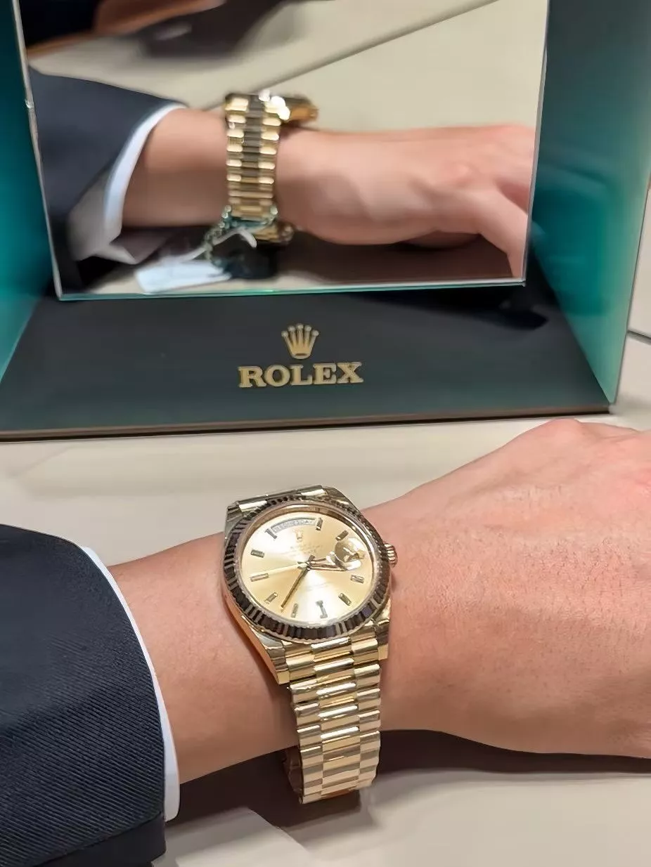 롤렉스 데이데이트 옐로우 골드톤 40mm 오토매틱 워치 상세 이미지 5