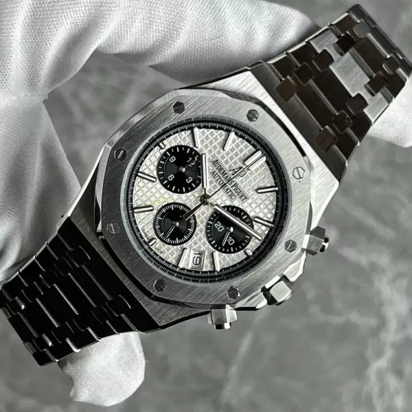 오데마피게 로열오크 41mm 스테인리스 오토매틱 크로노그래프 워치