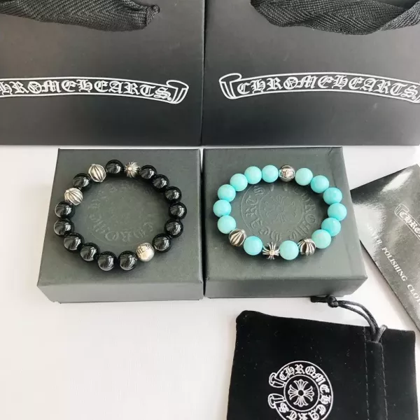 크롬하츠 터키석 오브시디언 10mm 비즈 팔찌