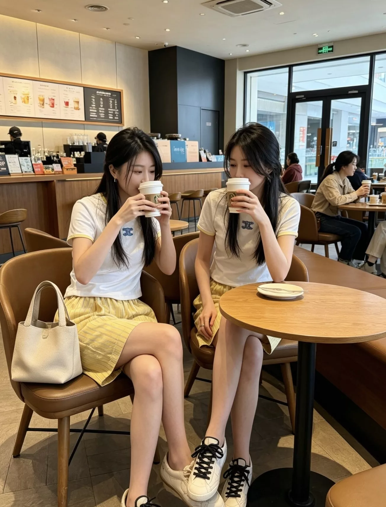 셀린느 트리오페 자수 배색 반소매 티셔츠 하프 팬츠 세트 상세 이미지 26