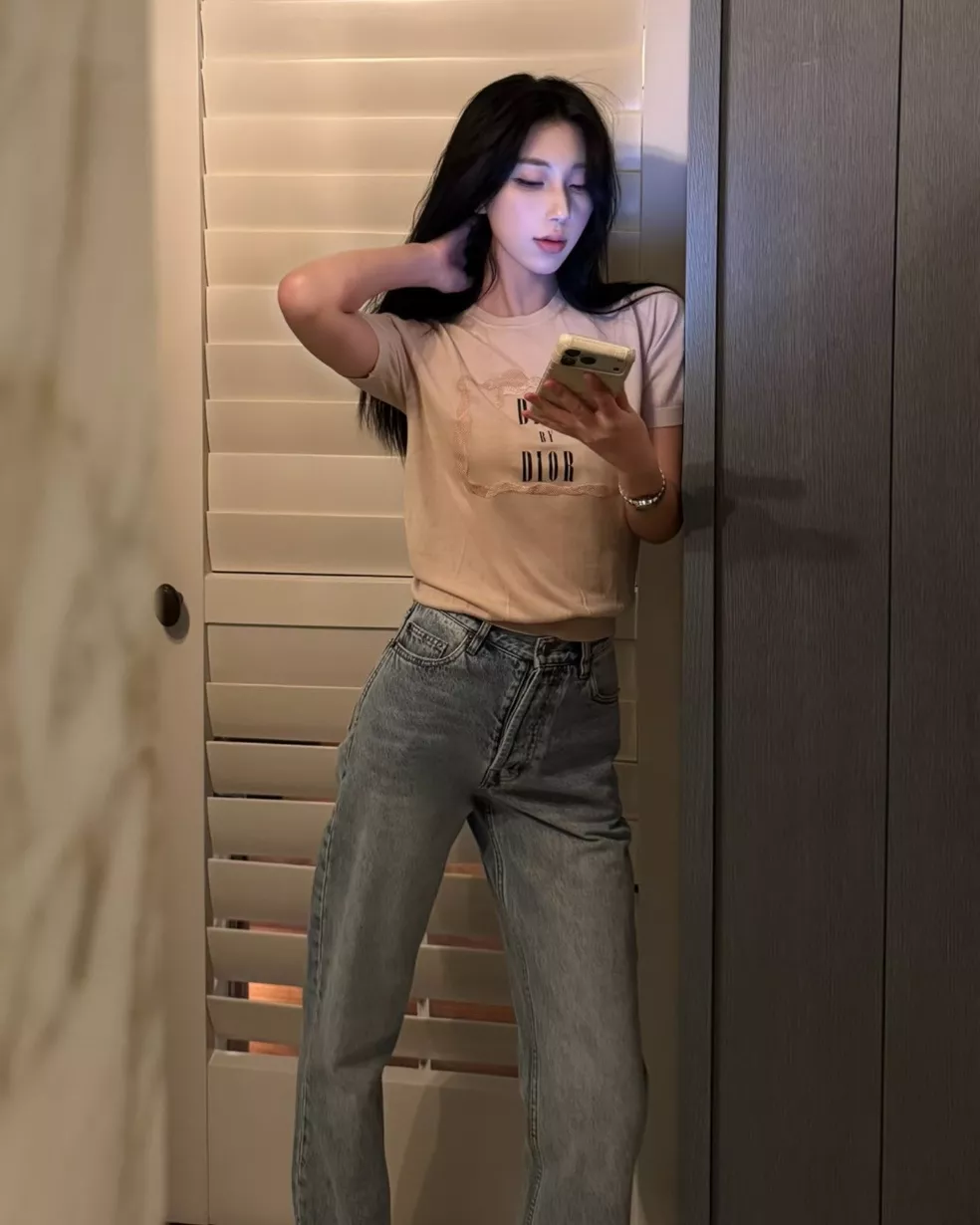 디올 자수 레이스 보우 포인트 반소매 니트 상세 이미지 24