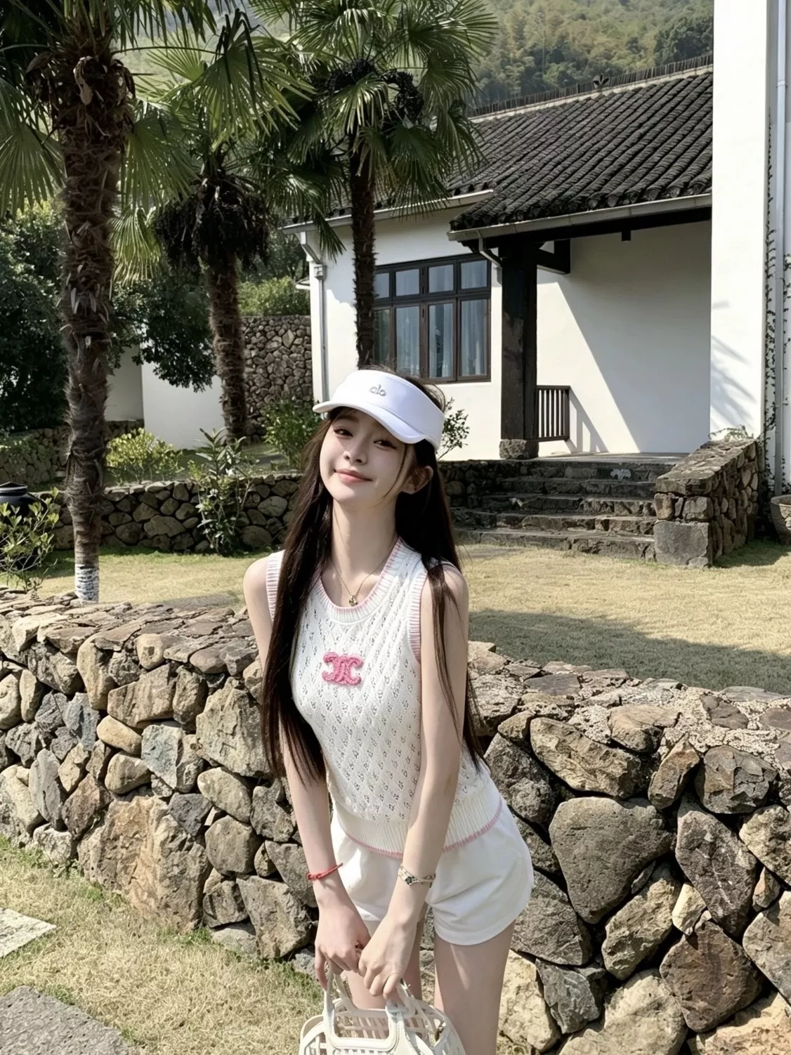 셀린느 트리오페 로고 펀칭 다이아 패턴 민소매 니트 상세 이미지 17