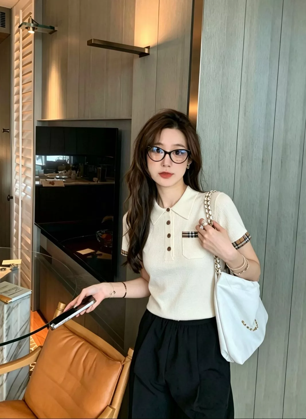 버버리 클래식 칼라 포켓 니트 배색 반소매 폴로 니트 상세 이미지 20