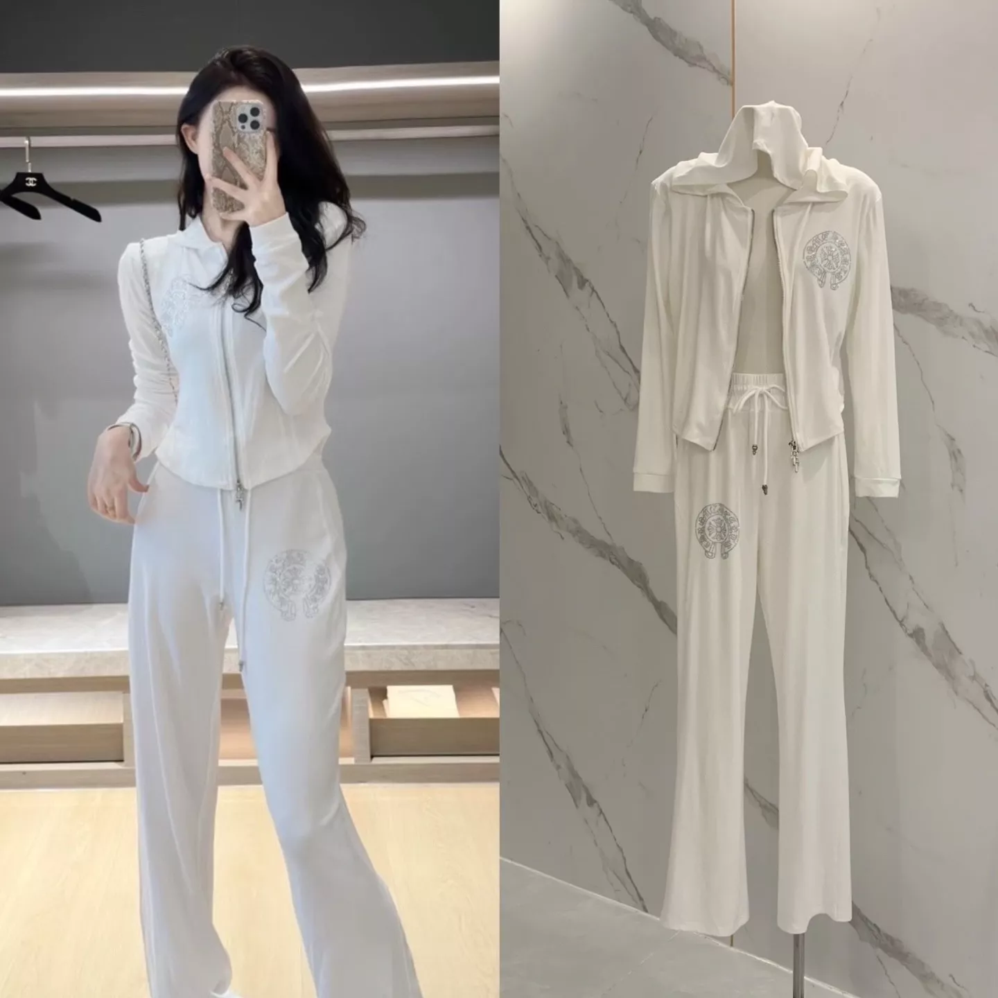 크롬하츠 후드 집업 와이드 팬츠 투피스 세트 상세 이미지 31