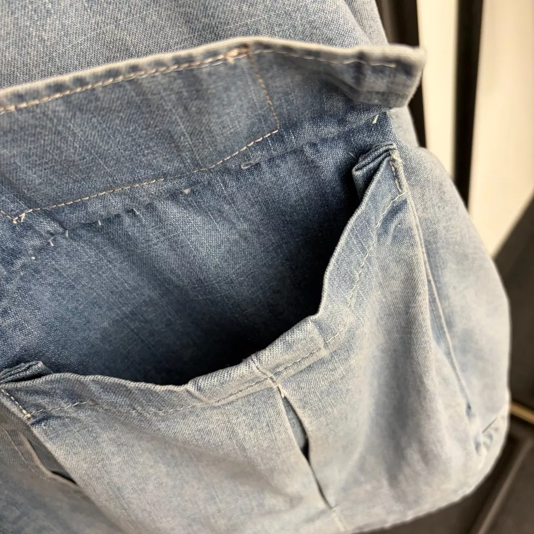 루이비통 워싱 빈티지 스탠드칼라 데님 재킷 팬츠 세트 상세 이미지 4