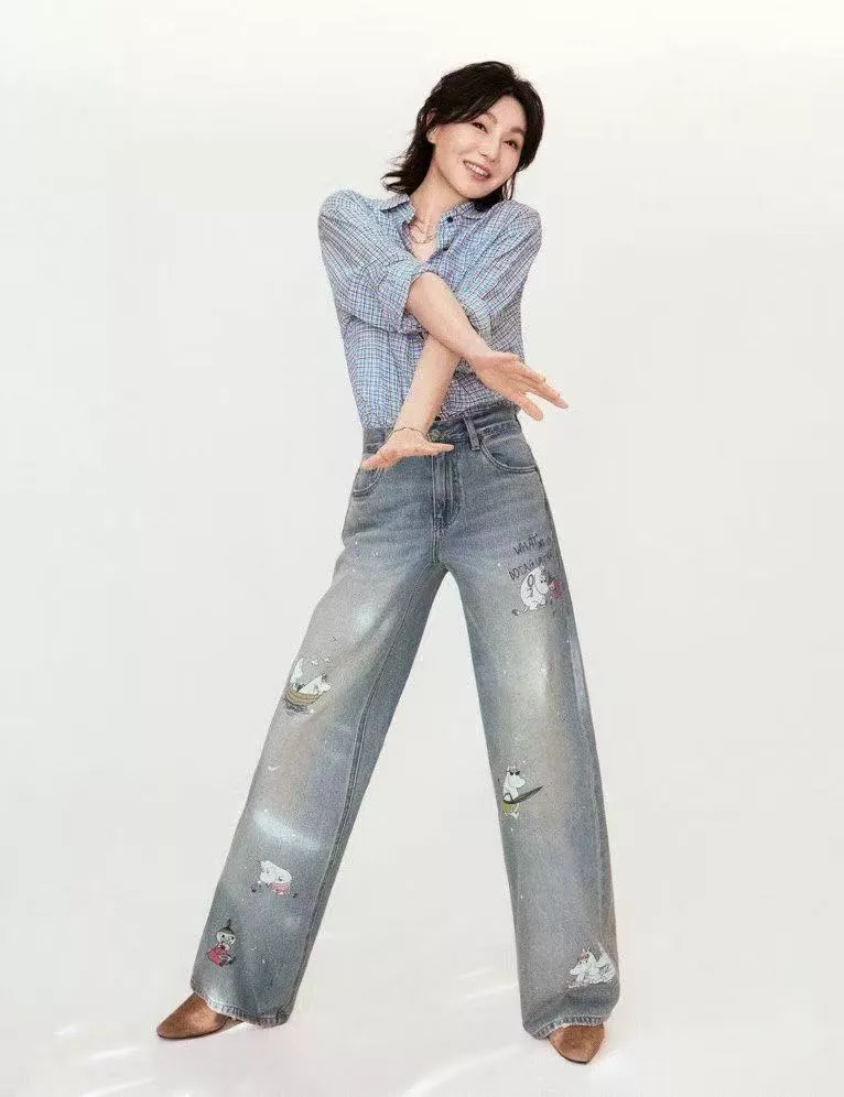 모앤코 무민 하마 캐릭터 프린트 데님 롱 팬츠 상세 이미지 11
