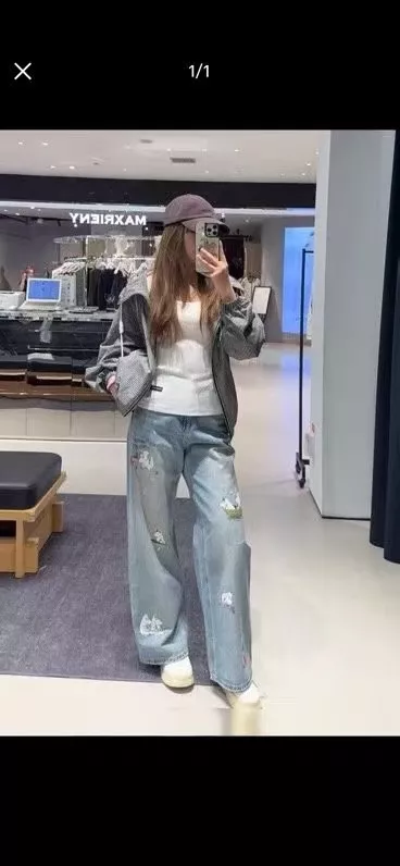 모앤코 무민 하마 캐릭터 프린트 데님 롱 팬츠 상세 이미지 21