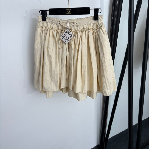 로에베 레이스 장식 더블 플리츠 미니 스커트