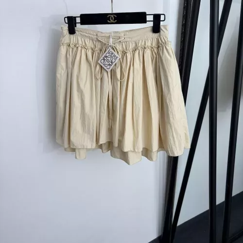 로에베 레이스 장식 더블 플리츠 미니 스커트