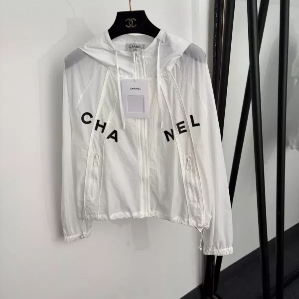 샤넬 로고 레터링 집업 투포켓 후드 바람막이 재킷