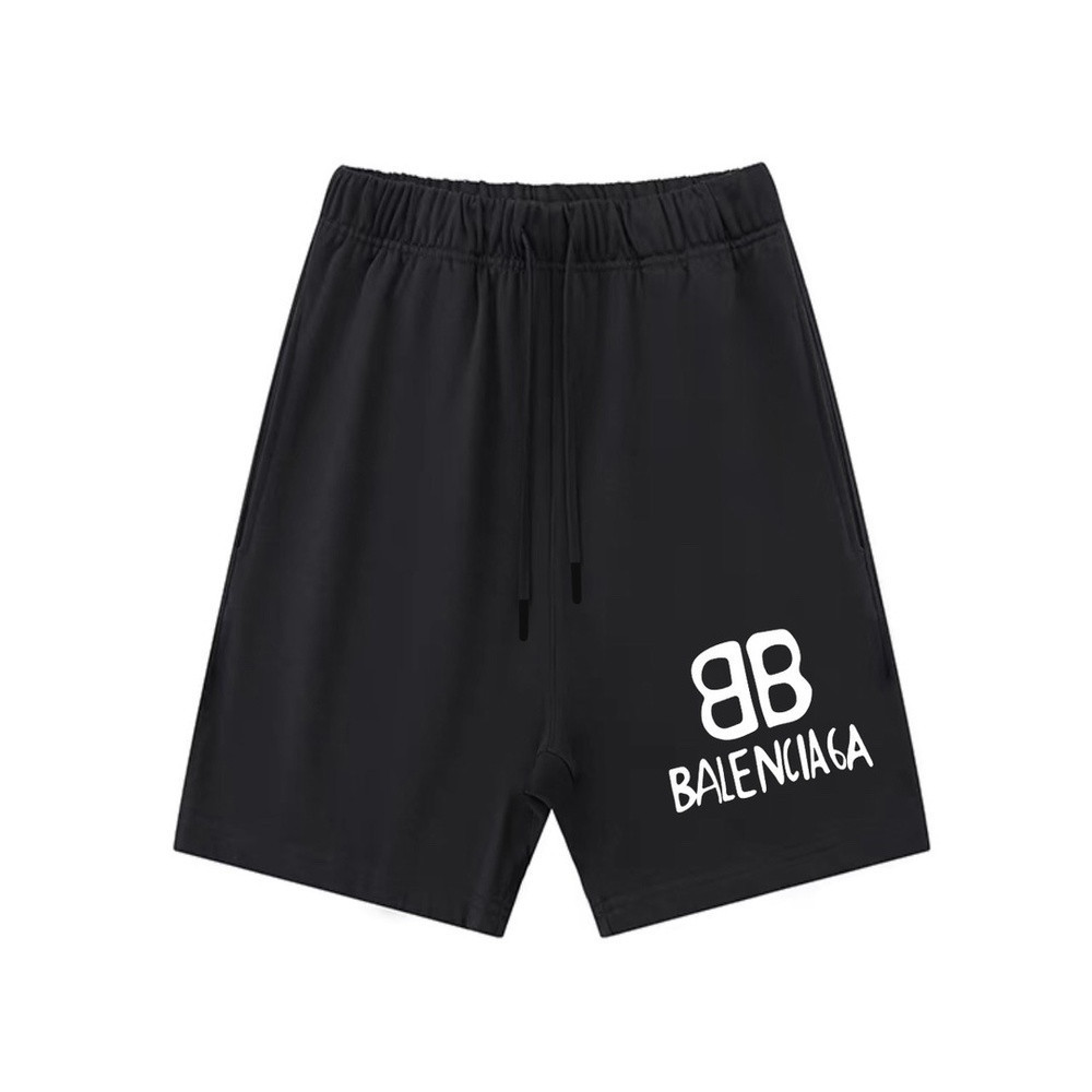 발렌시아가 BB 그래피티 로고 코튼 스포츠 쇼츠
