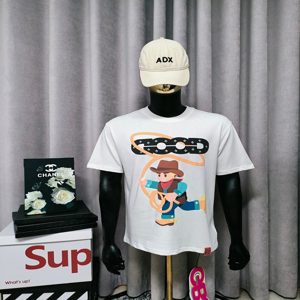 굿브랜드 마년 한정 카우보이 그래픽 발포 프린트 반소매 티셔츠