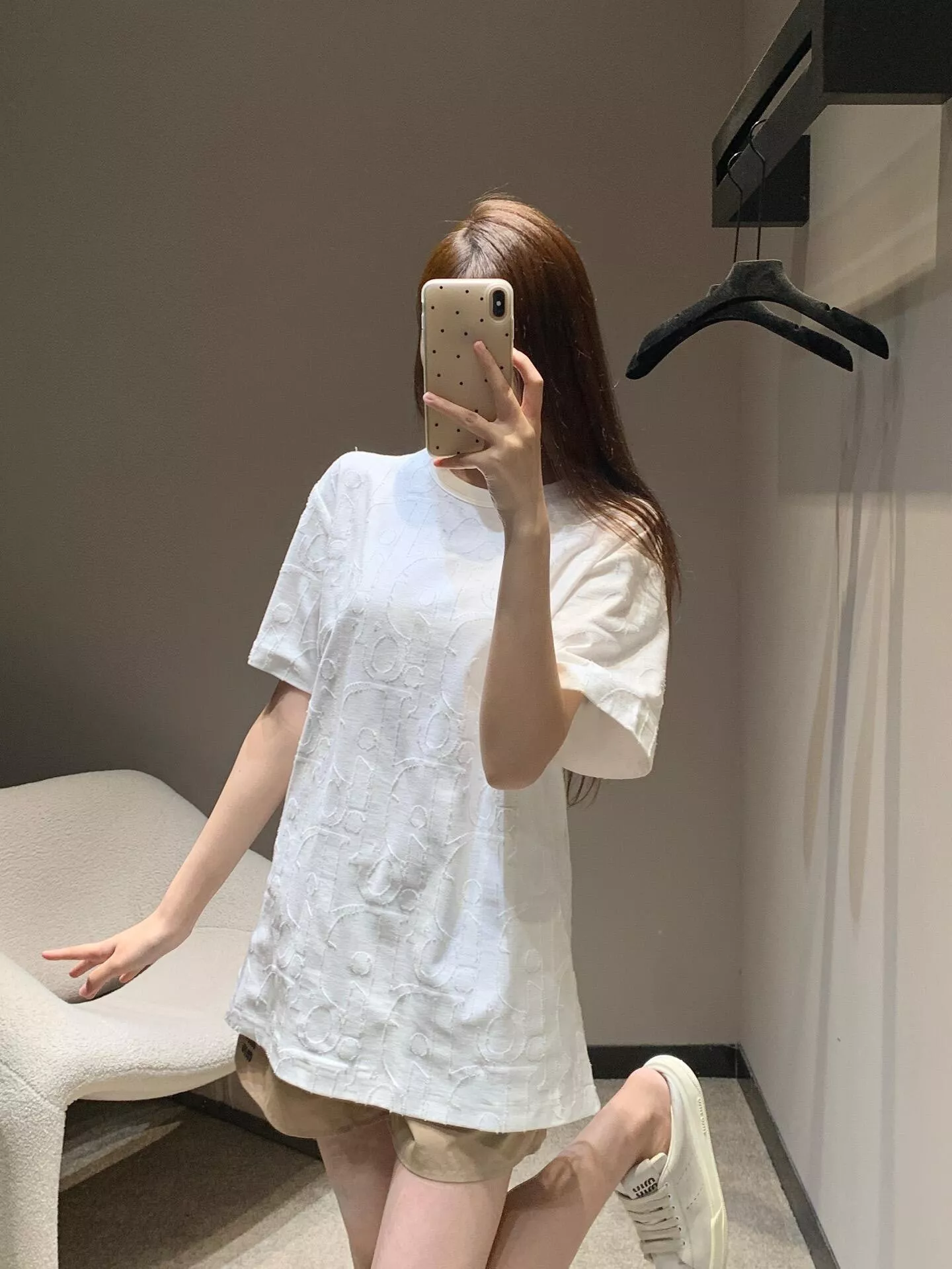 디올 오블리크 자카드 코튼 반소매 티셔츠 상세 이미지 17