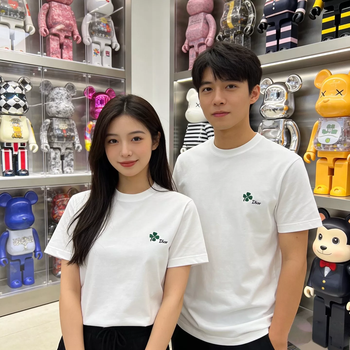 디올 네잎클로버 자수 코튼 반소매 티셔츠 상세 이미지 15