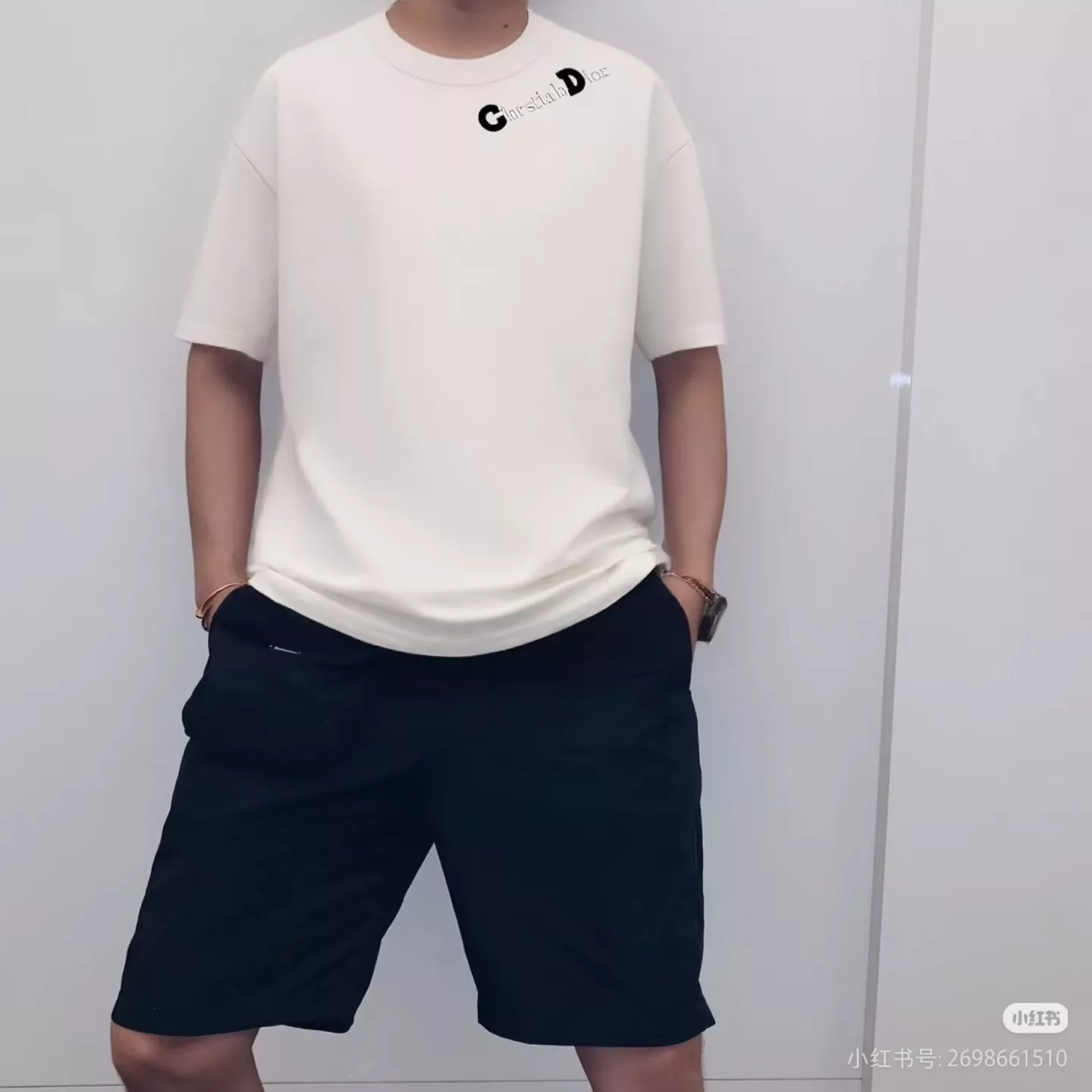 디올 CD 로고 레터링 자수 코튼 반소매 티셔츠 상세 이미지 12