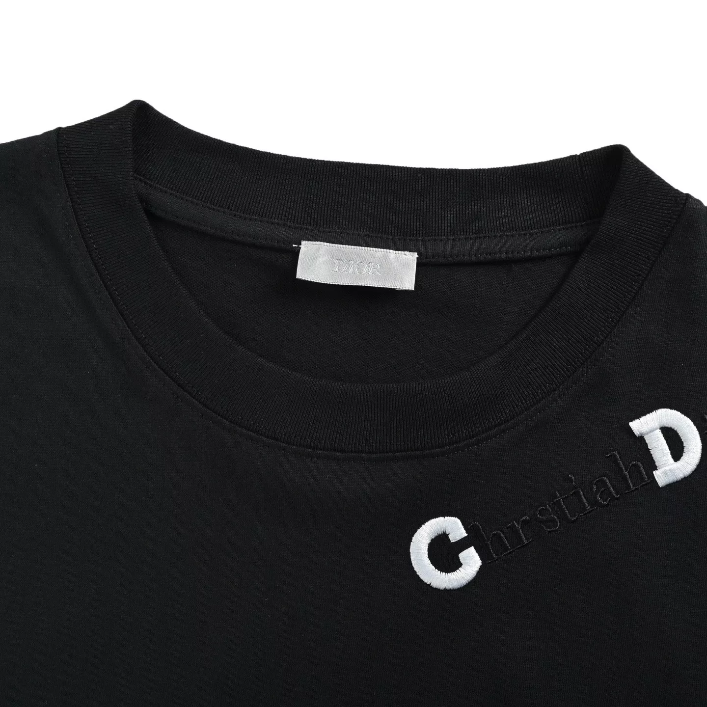 디올 CD 레터링 자수 루즈핏 반팔 티셔츠 상세 이미지 4