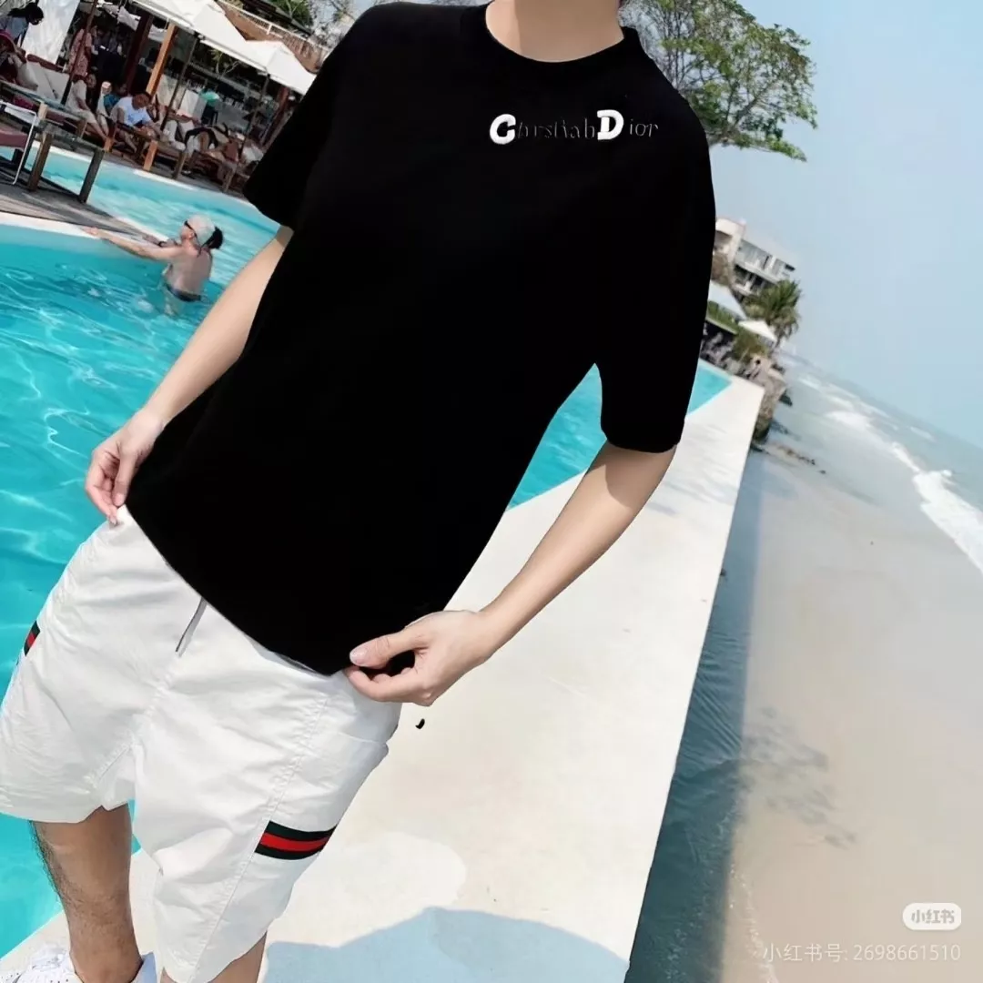 디올 CD 레터링 자수 루즈핏 반팔 티셔츠 상세 이미지 14