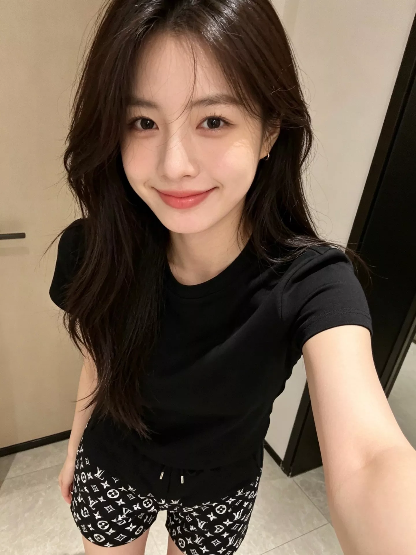 루이비통 모노그램 반폭 패턴 자수 하프 팬츠 상세 이미지 14