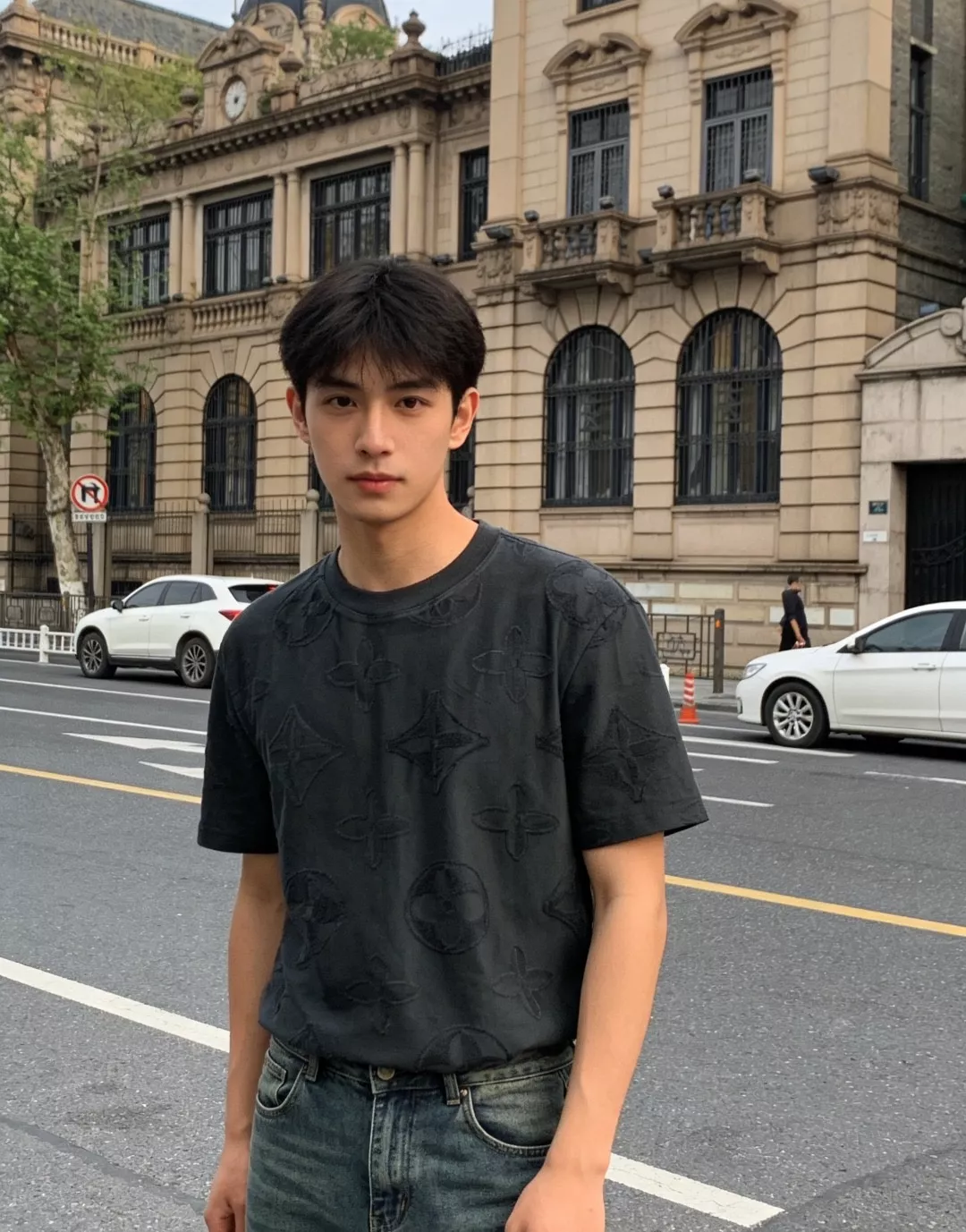 루이비통 모노그램 자카드 드롭숄더 반소매 티셔츠 상세 이미지 13