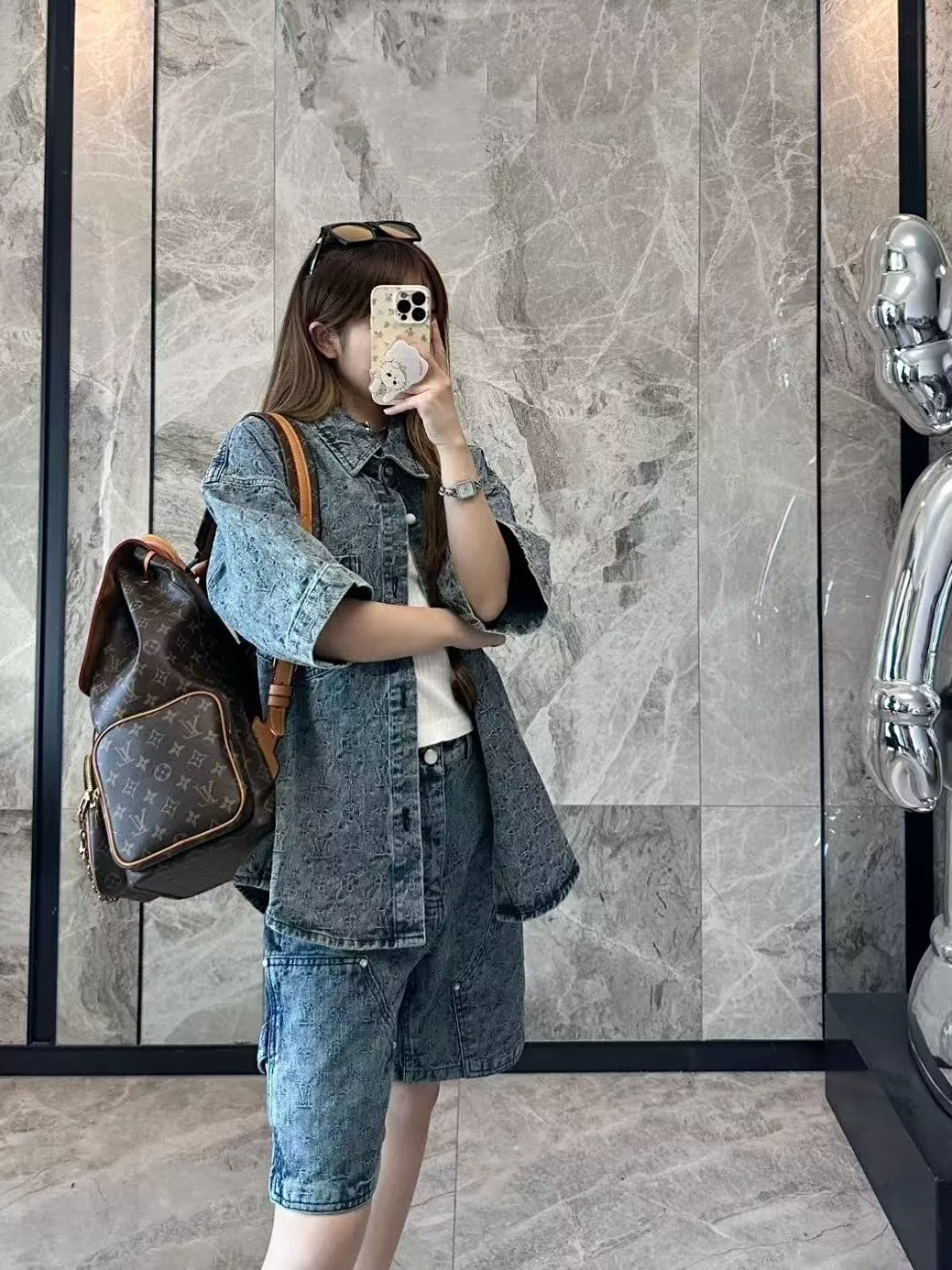 루이비통 모노그램 자카드 데님 하프 팬츠 상세 이미지 12