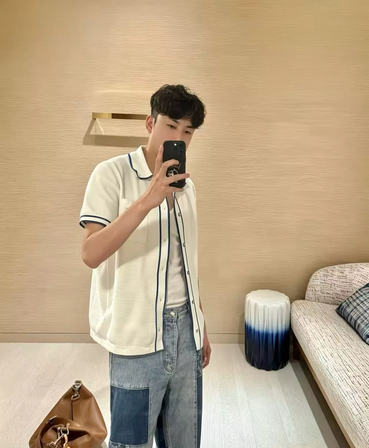 루이비통 모노그램 패치워크 워싱 스케이트 데님 팬츠 상세 이미지 11