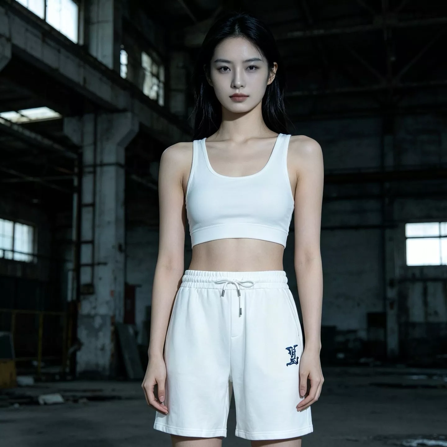 루이비통 블루 레터 로고 자수 밴딩 쇼츠 상세 이미지 15