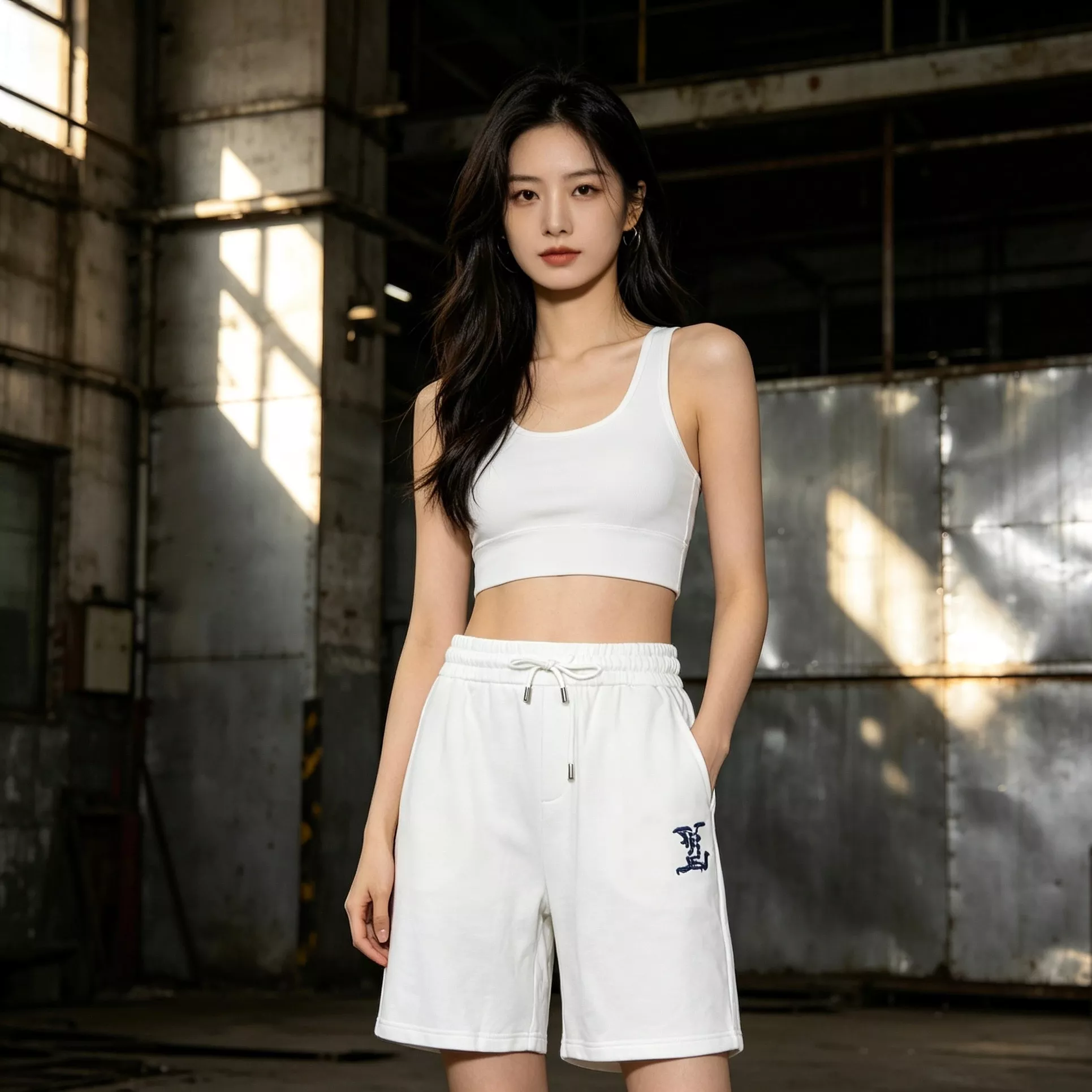 루이비통 블루 레터 로고 자수 밴딩 쇼츠 상세 이미지 13