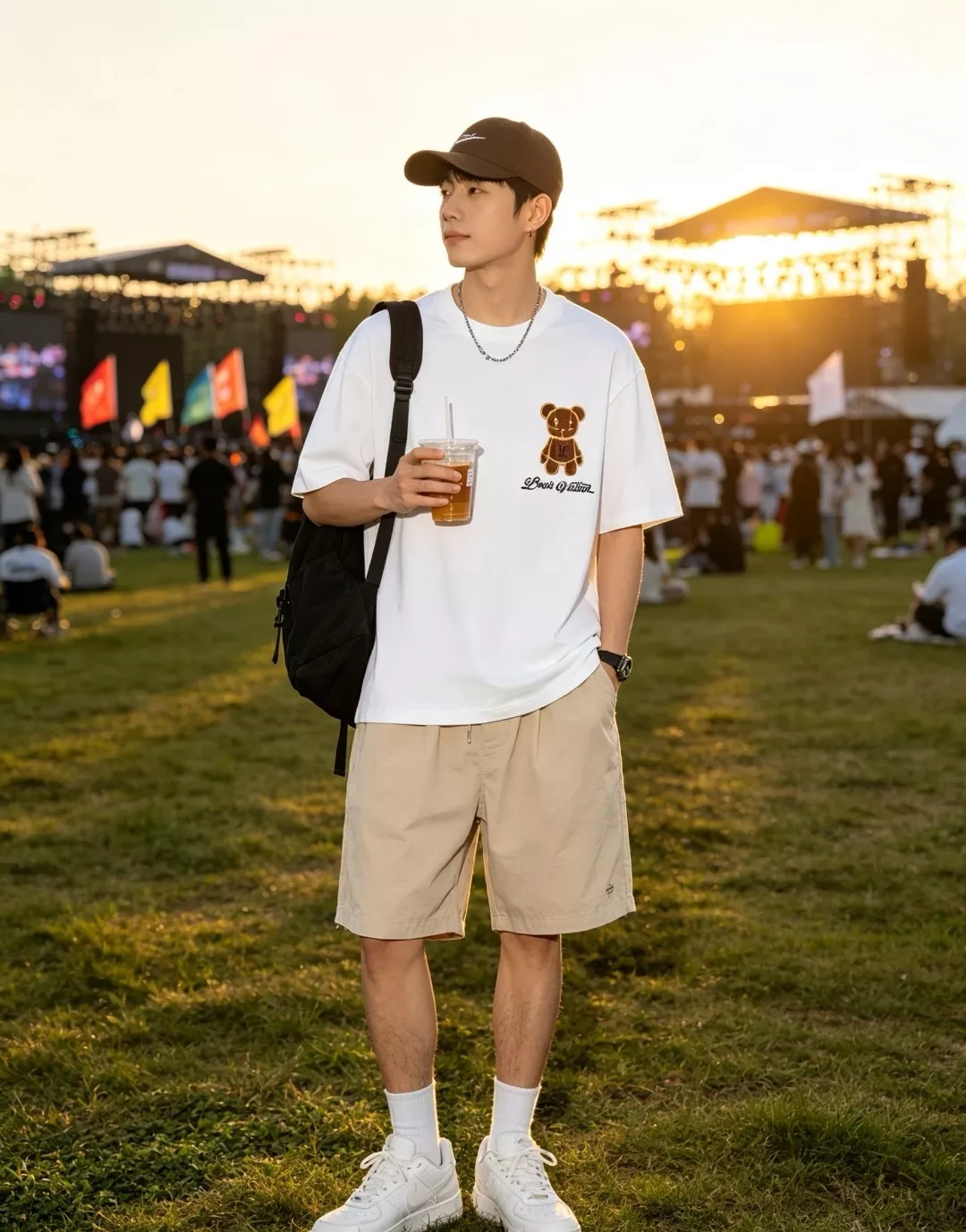 루이비통 타월 패치 베어 반소매 코튼 티셔츠 상세 이미지 12