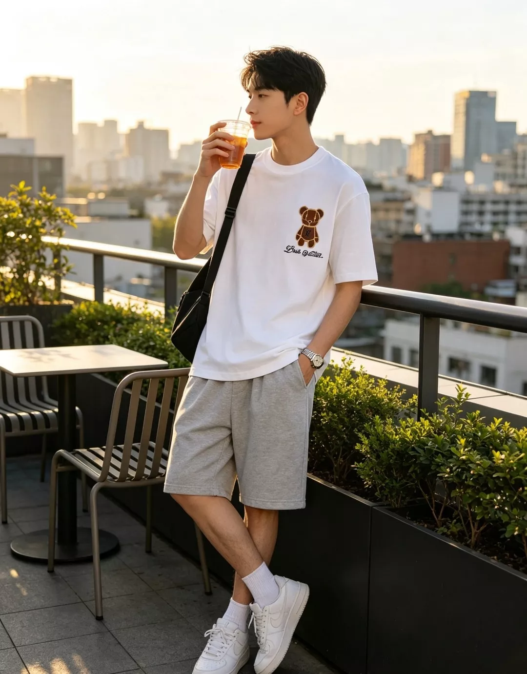 루이비통 타월 패치 베어 반소매 코튼 티셔츠 상세 이미지 11