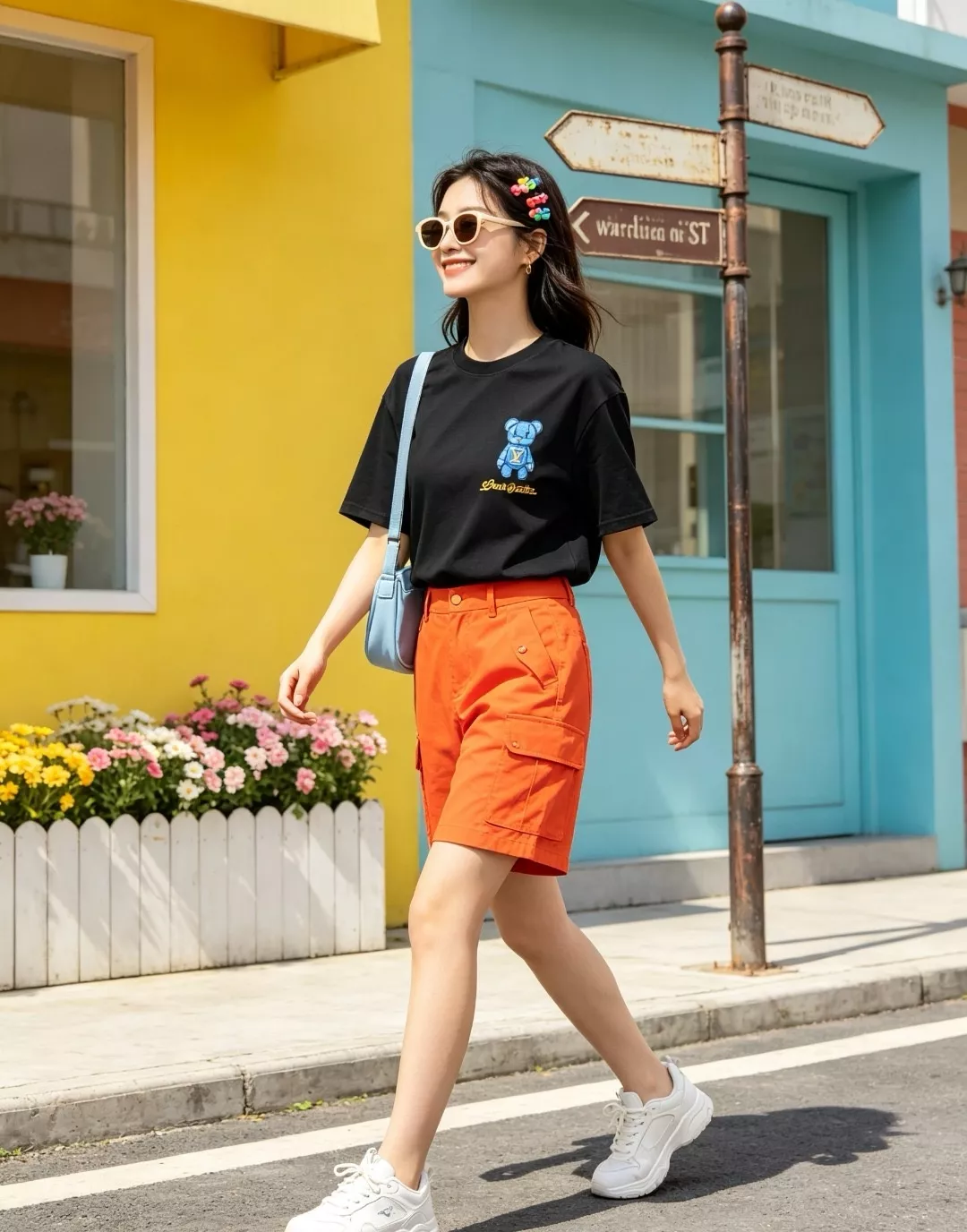 루이비통 타월 패치 베어 그래픽 반소매 티셔츠 상세 이미지 17