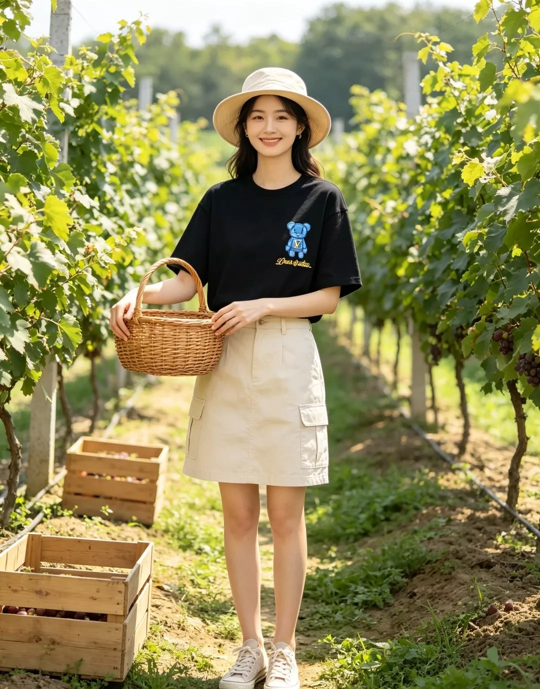 루이비통 타월 패치 베어 그래픽 반소매 티셔츠 상세 이미지 19