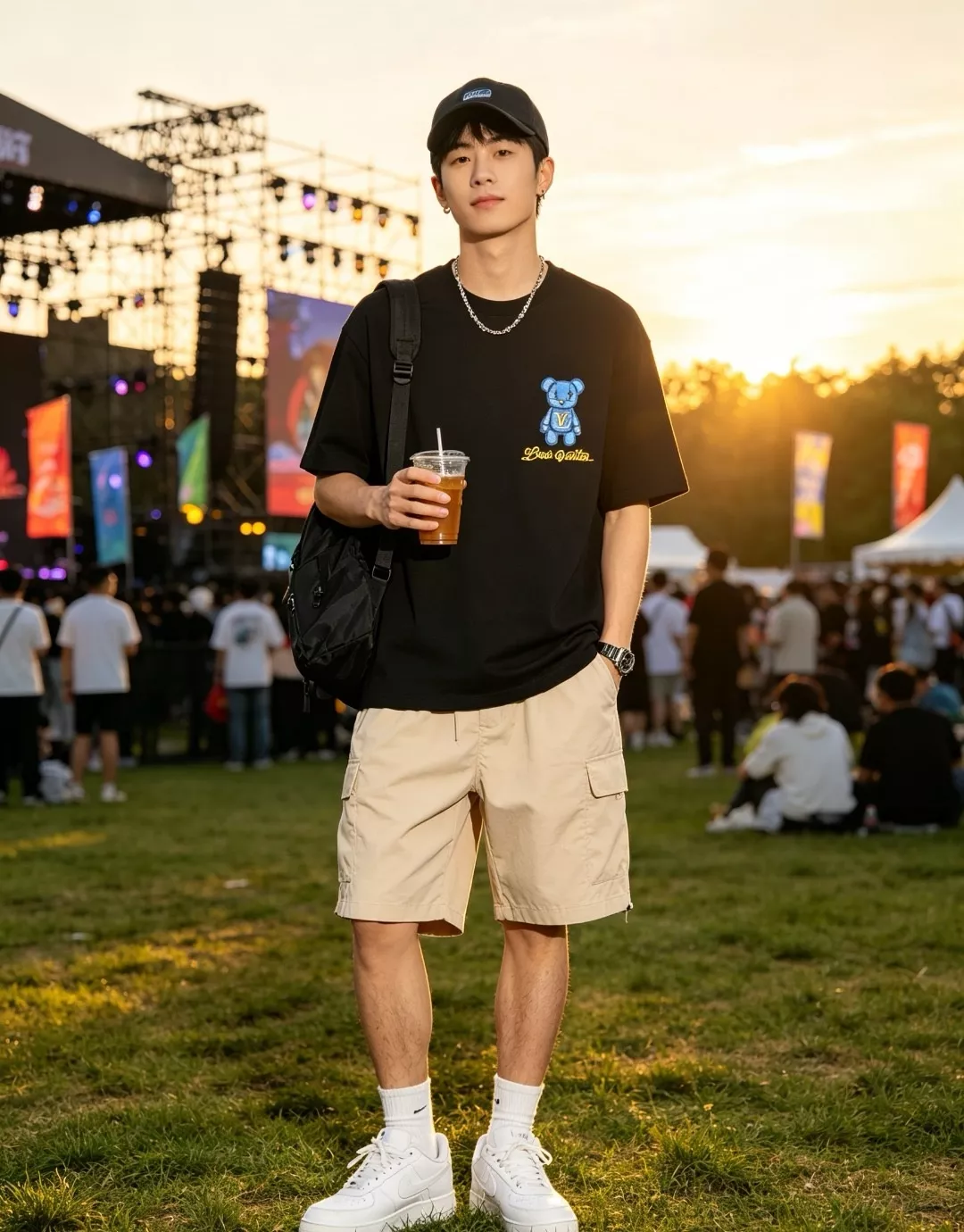 루이비통 타월 패치 베어 그래픽 반소매 티셔츠 상세 이미지 11