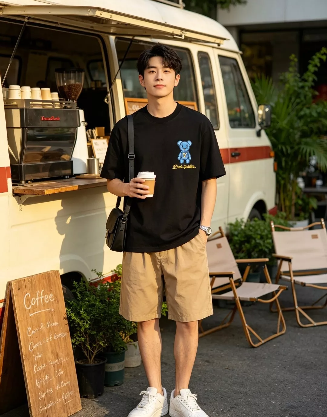 루이비통 타월 패치 베어 그래픽 반소매 티셔츠 상세 이미지 13