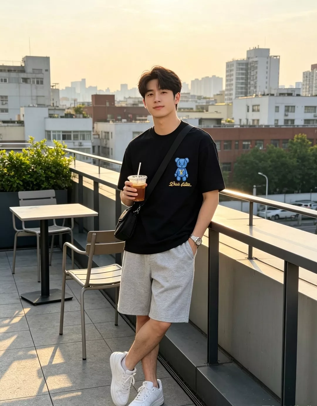 루이비통 타월 패치 베어 그래픽 반소매 티셔츠 상세 이미지 12
